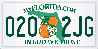FL license plate 0202JG