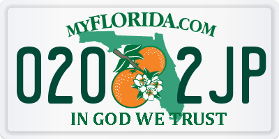FL license plate 0202JP