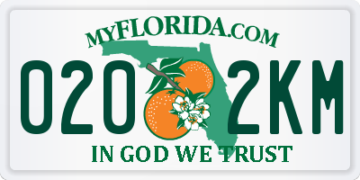 FL license plate 0202KM