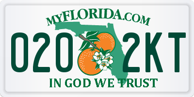 FL license plate 0202KT