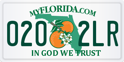 FL license plate 0202LR