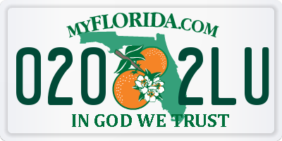 FL license plate 0202LU