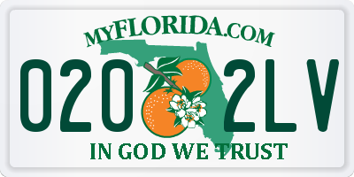 FL license plate 0202LV