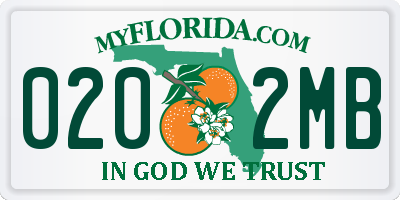 FL license plate 0202MB