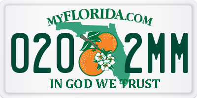 FL license plate 0202MM