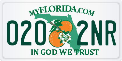 FL license plate 0202NR