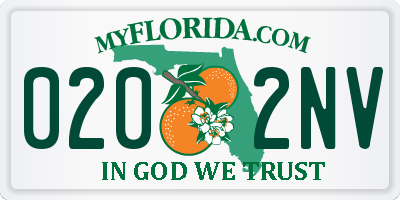 FL license plate 0202NV