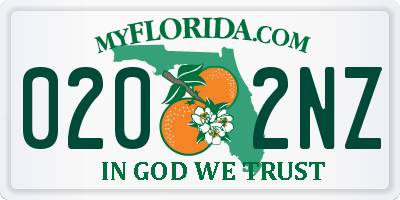 FL license plate 0202NZ