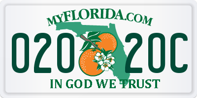 FL license plate 0202OC