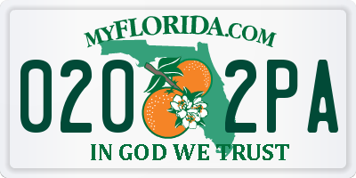 FL license plate 0202PA