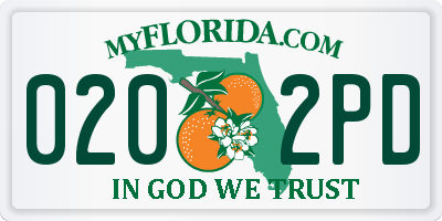 FL license plate 0202PD