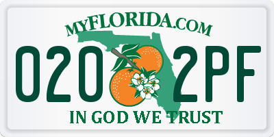 FL license plate 0202PF