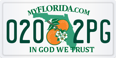 FL license plate 0202PG