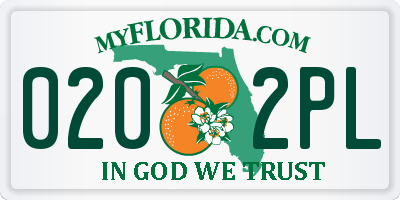 FL license plate 0202PL