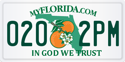 FL license plate 0202PM