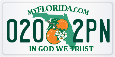 FL license plate 0202PN