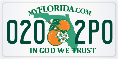 FL license plate 0202PO