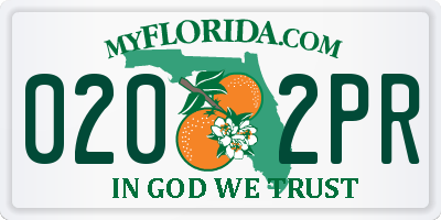 FL license plate 0202PR