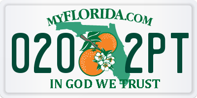 FL license plate 0202PT