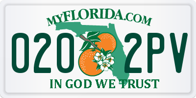FL license plate 0202PV