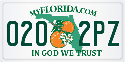 FL license plate 0202PZ