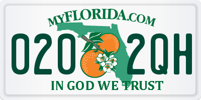 FL license plate 0202QH