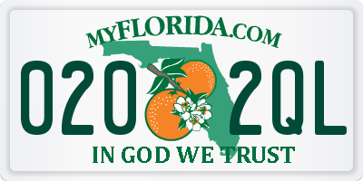FL license plate 0202QL