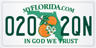 FL license plate 0202QN