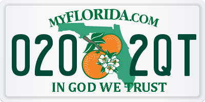 FL license plate 0202QT