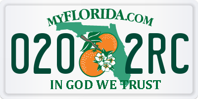 FL license plate 0202RC