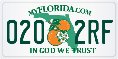 FL license plate 0202RF