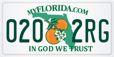 FL license plate 0202RG