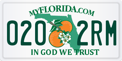 FL license plate 0202RM