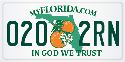 FL license plate 0202RN