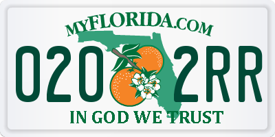 FL license plate 0202RR
