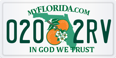 FL license plate 0202RV