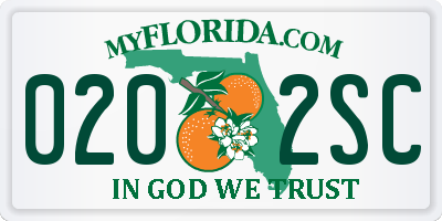 FL license plate 0202SC