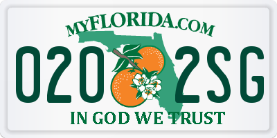 FL license plate 0202SG
