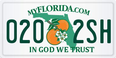 FL license plate 0202SH