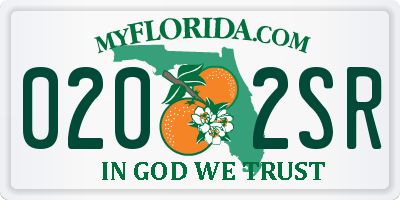 FL license plate 0202SR