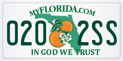 FL license plate 0202SS