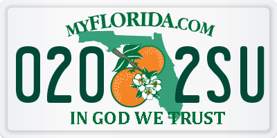 FL license plate 0202SU