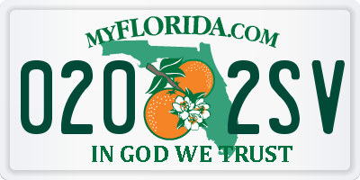 FL license plate 0202SV