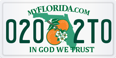 FL license plate 0202TO