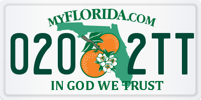 FL license plate 0202TT