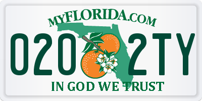 FL license plate 0202TY