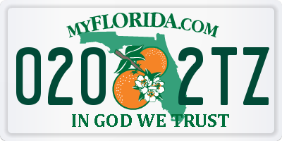 FL license plate 0202TZ