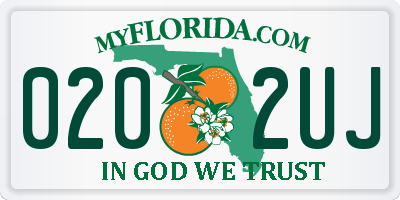 FL license plate 0202UJ