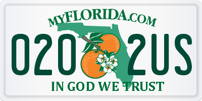FL license plate 0202US