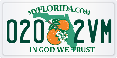 FL license plate 0202VM